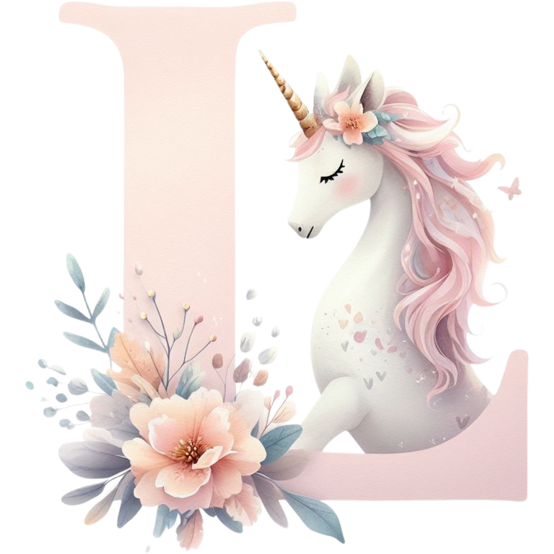 Unicorn Initial Toy Basket