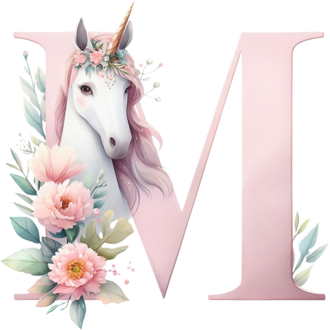 Unicorn Initial Enamel Mug