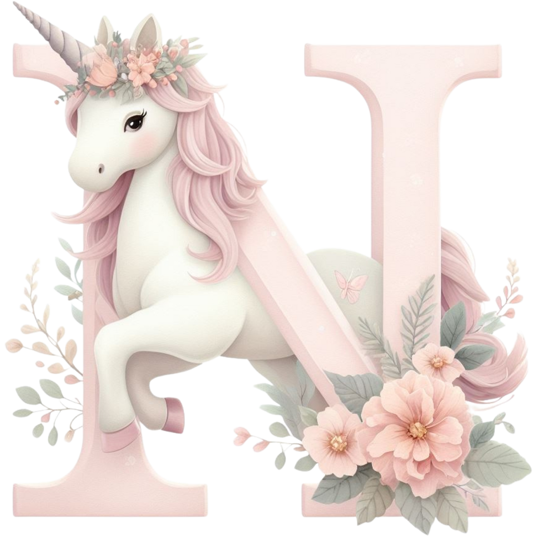 Unicorn Initial Toy Basket