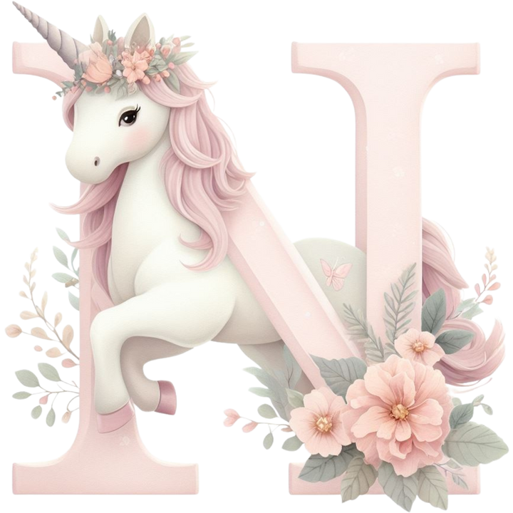 Unicorn Initial Toy Basket