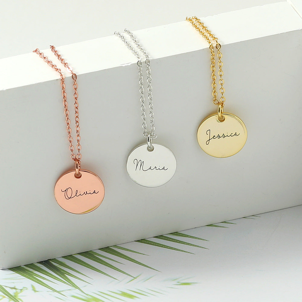 custom disc name necklace