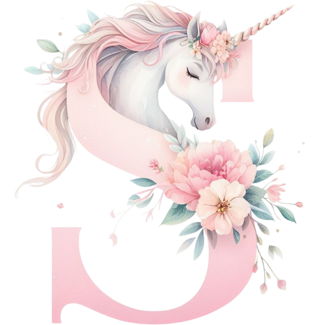 Unicorn Initial Enamel Mug