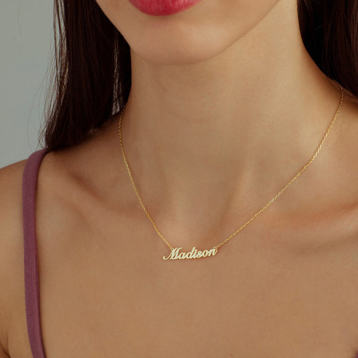 name necklace yellow gold