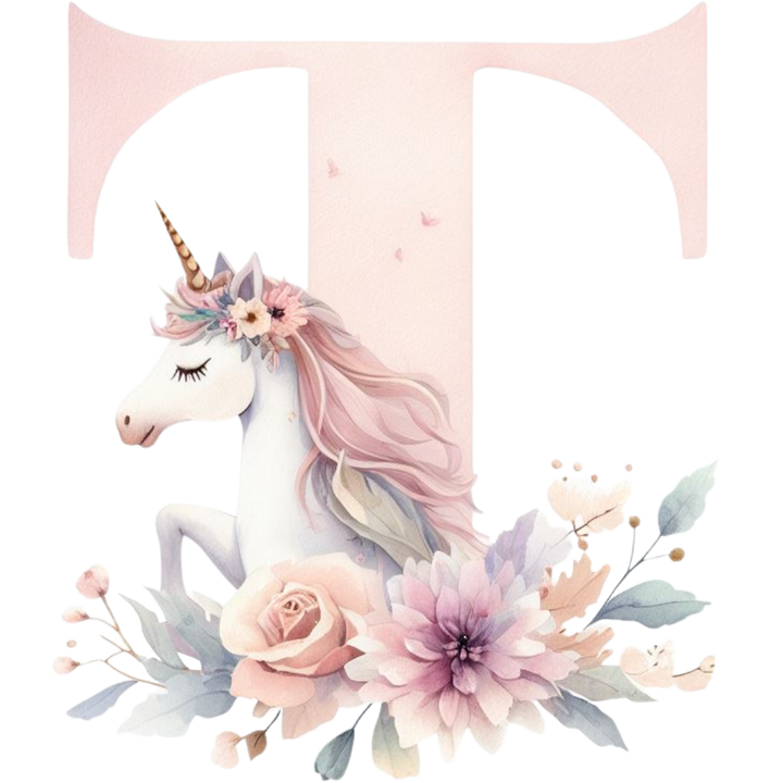 Unicorn Initial Enamel Mug