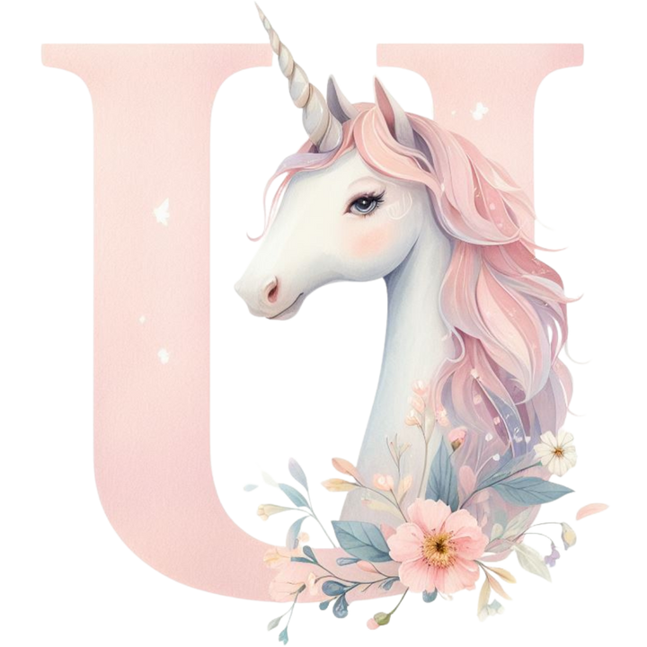 Unicorn Initial Enamel Mug