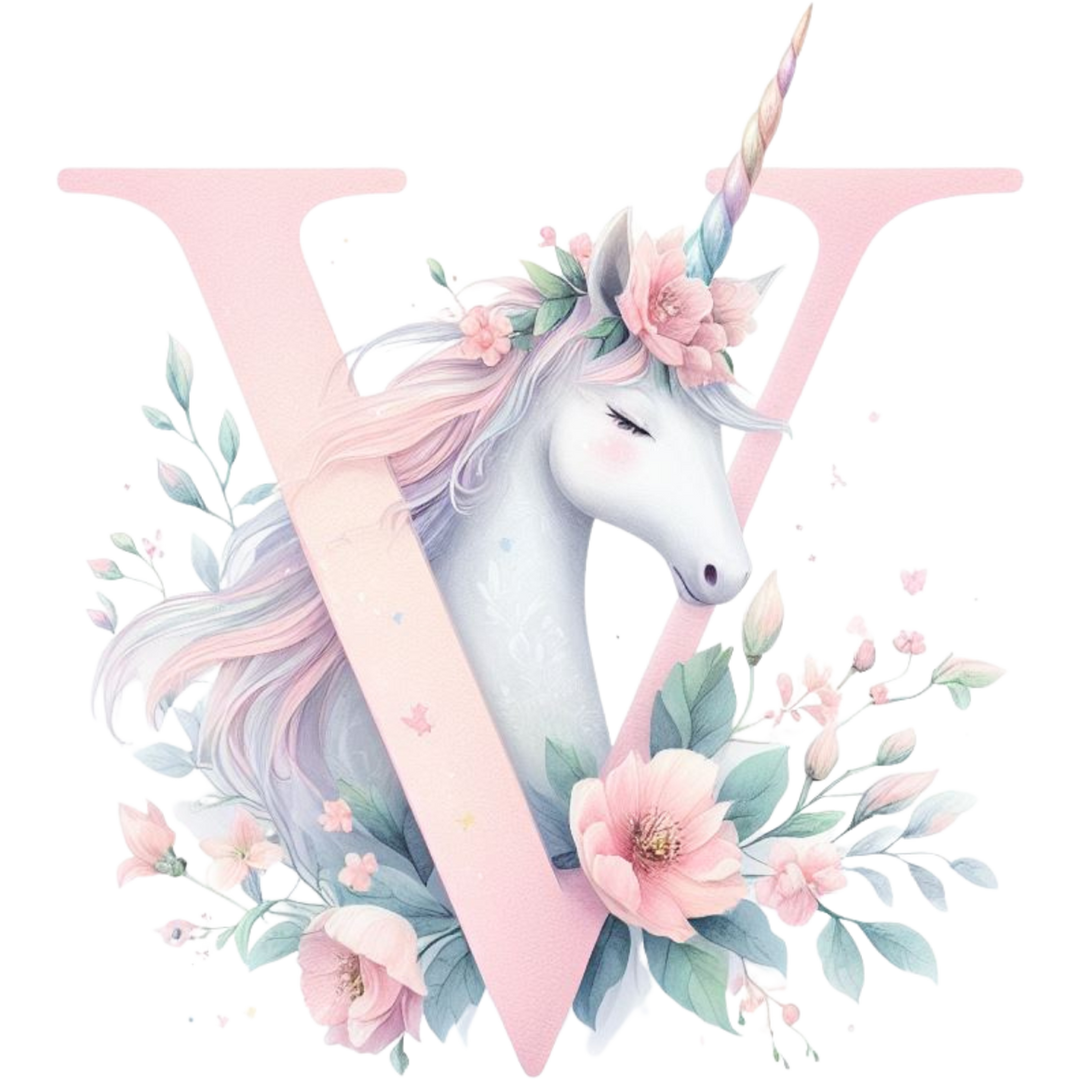 Unicorn Initial Toy Basket