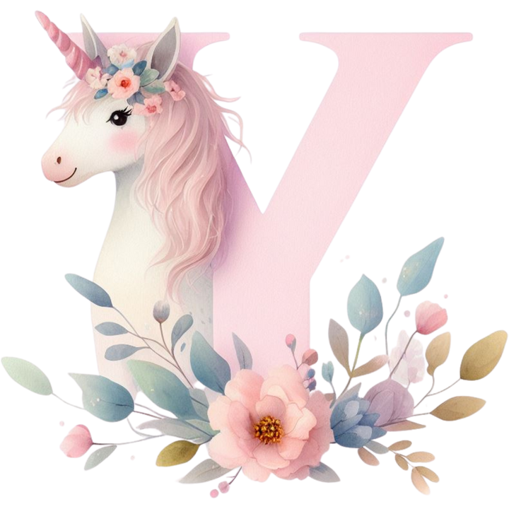 Unicorn Initial Enamel Mug