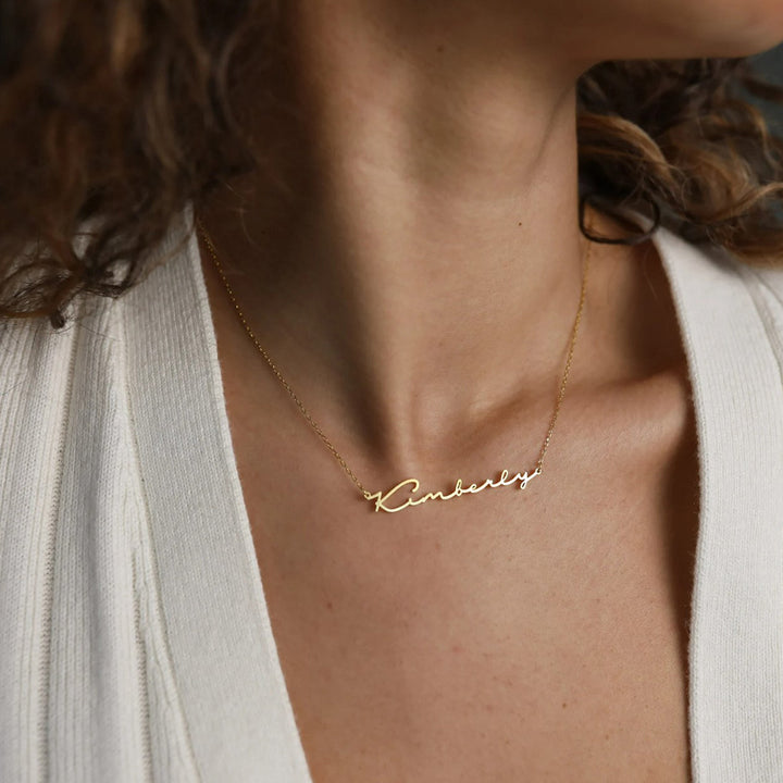 name necklace yellow gold