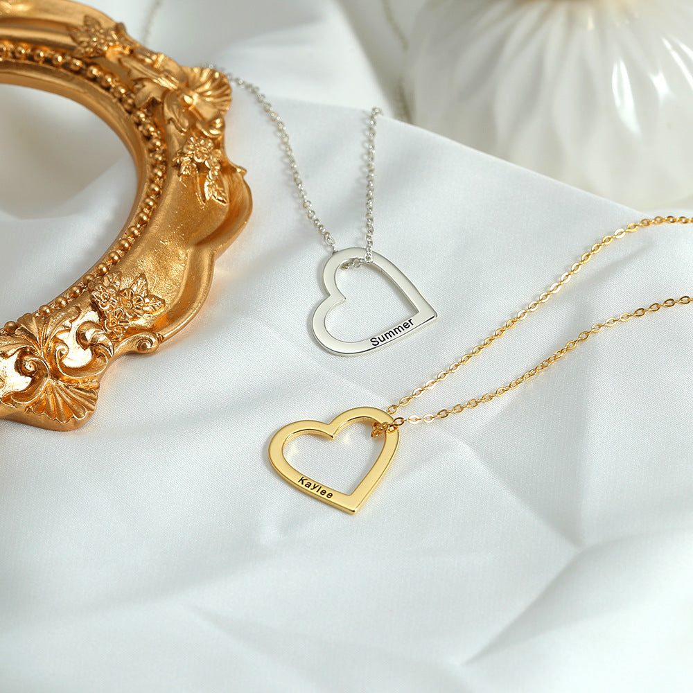 custom heart name necklace