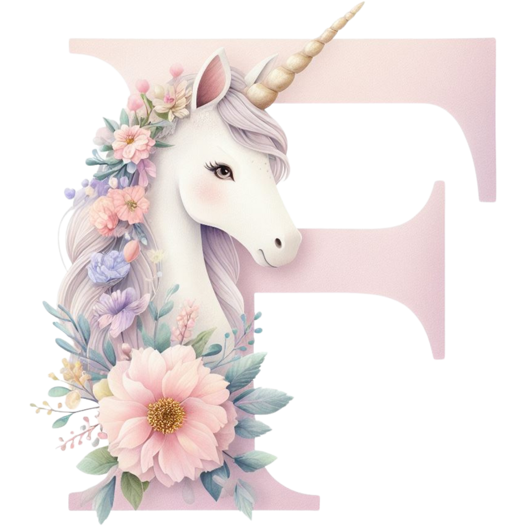 Unicorn Initial Toy Basket