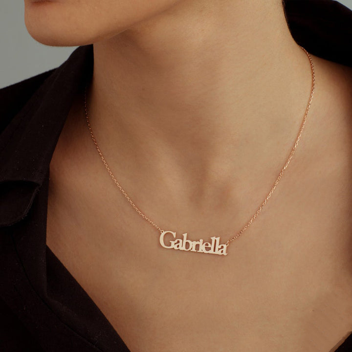 name necklace rose gold