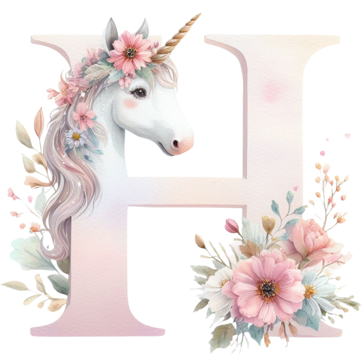 Unicorn Initial Enamel Mug