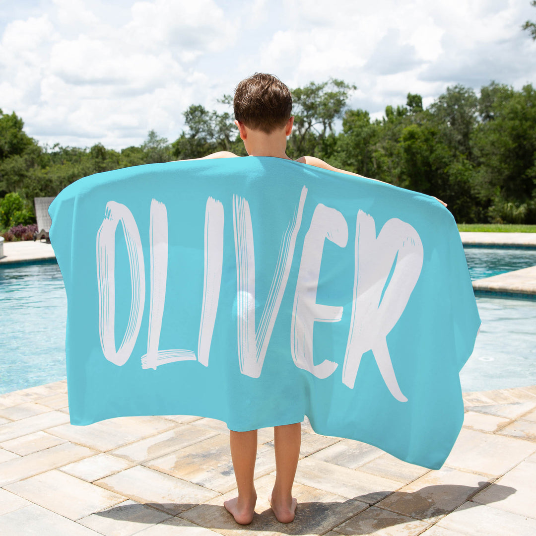 personalised kids beach towels