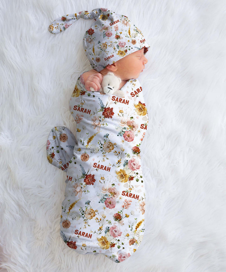 floral baby swaddle