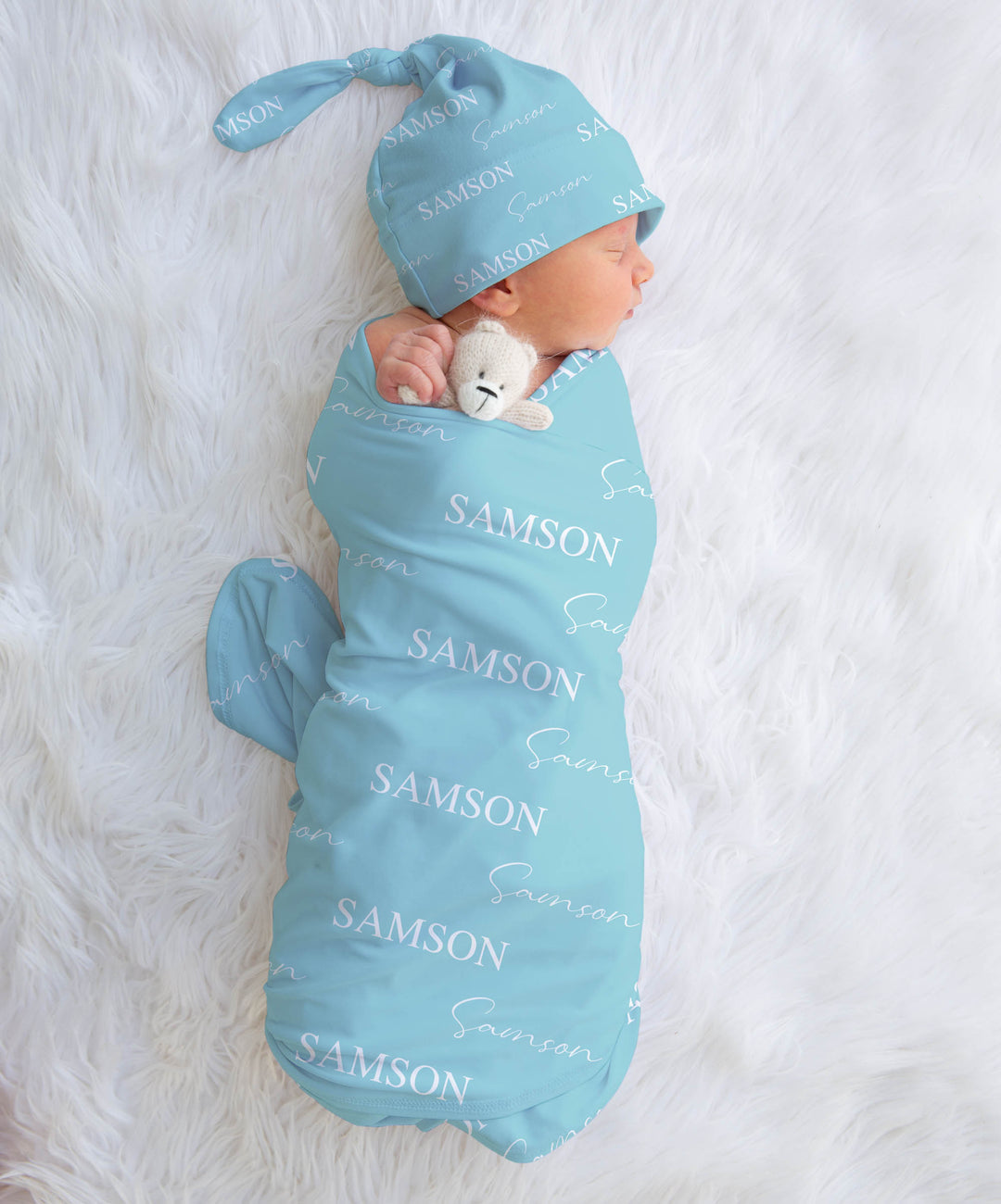 BABY SWADDLE BLANKET  BABY BLUE