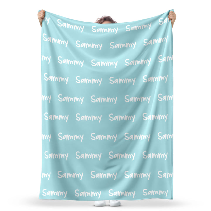 name blanket baby blue