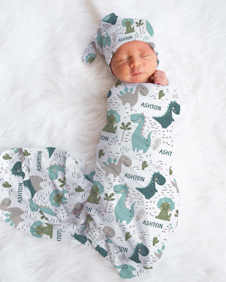 baby dino swaddle