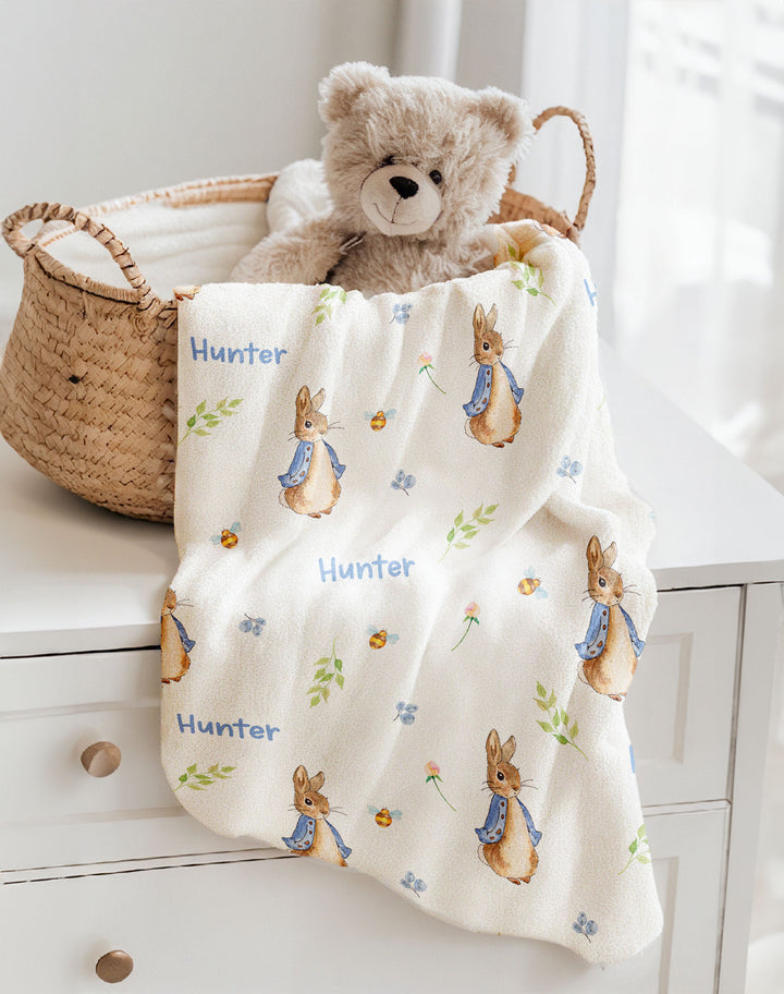 personalised baby blankets peter rabbit