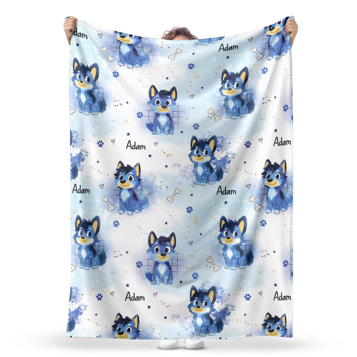 blue pups kids blanket