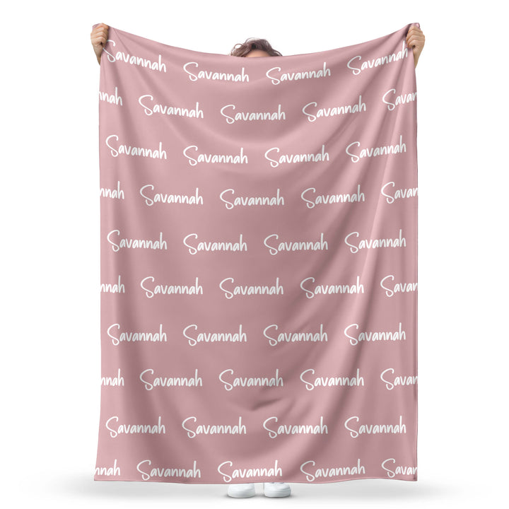 name blanket pink