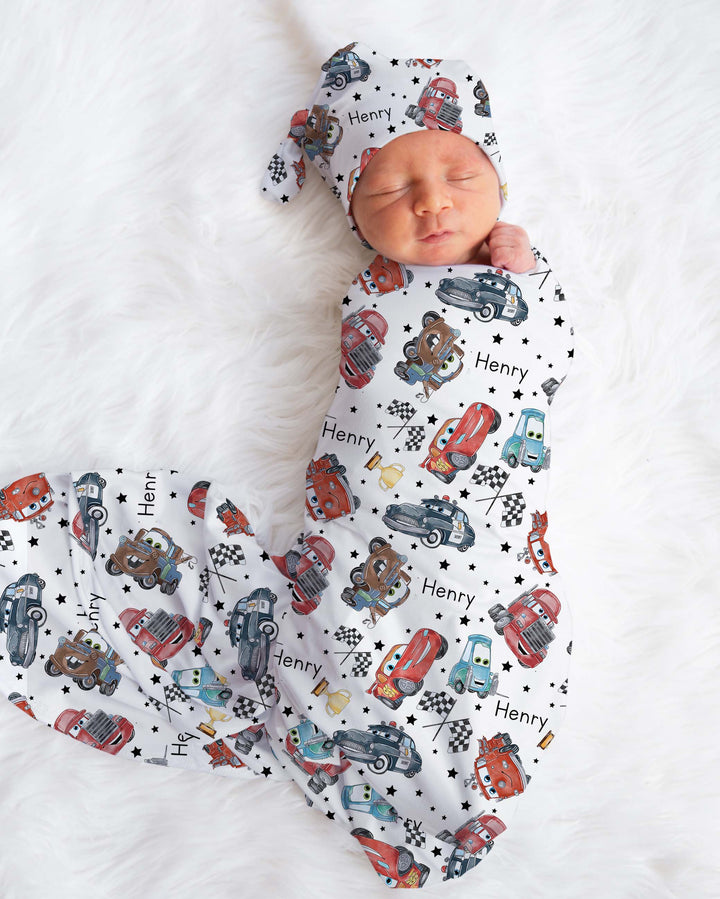 cars baby boy swaddle