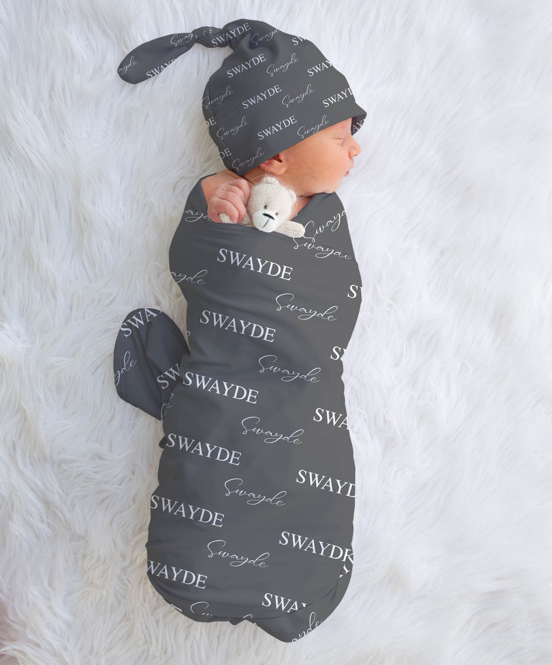 BABY SWADDLE BLANKET CHARCOAL