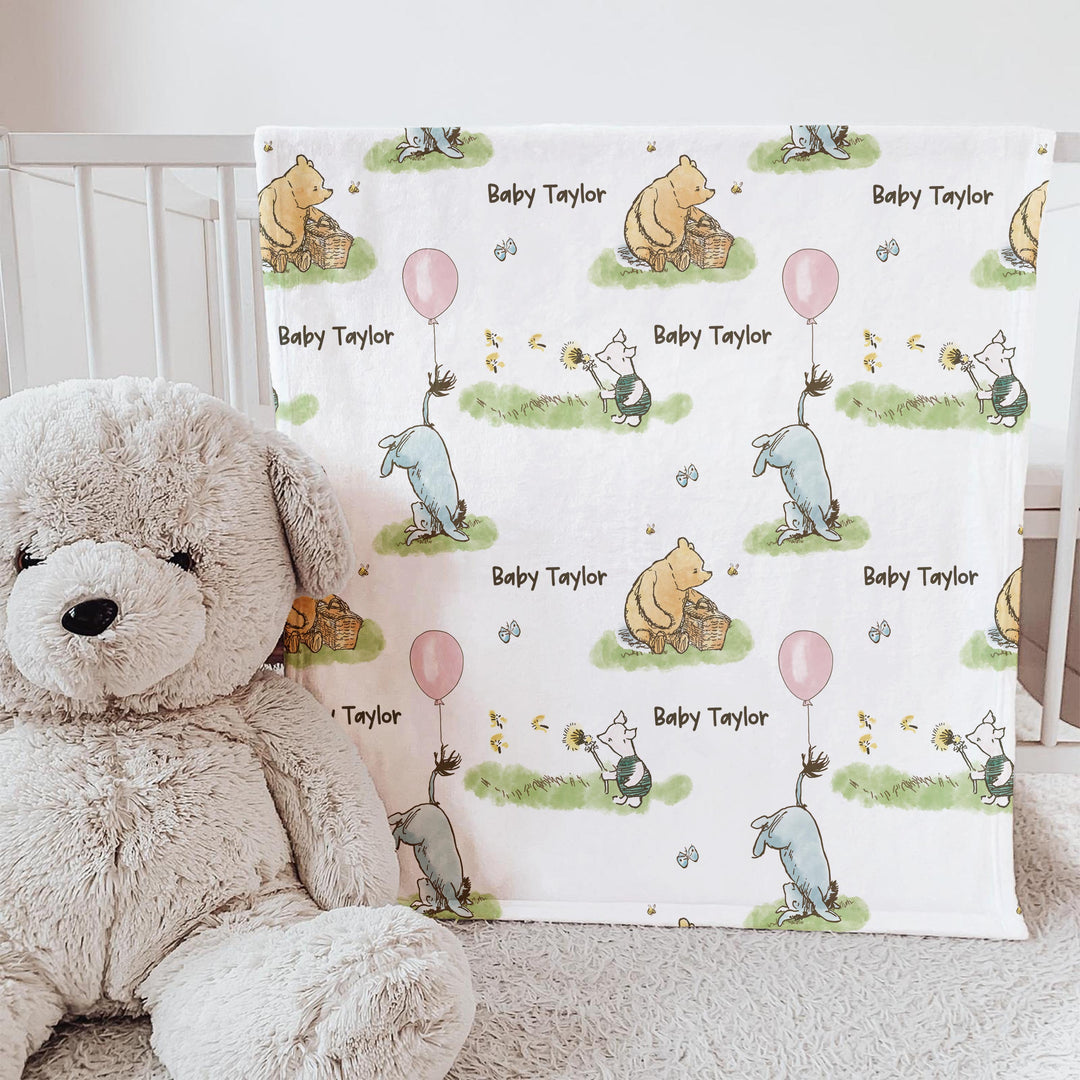 personalised baby blankets winnie the pooh