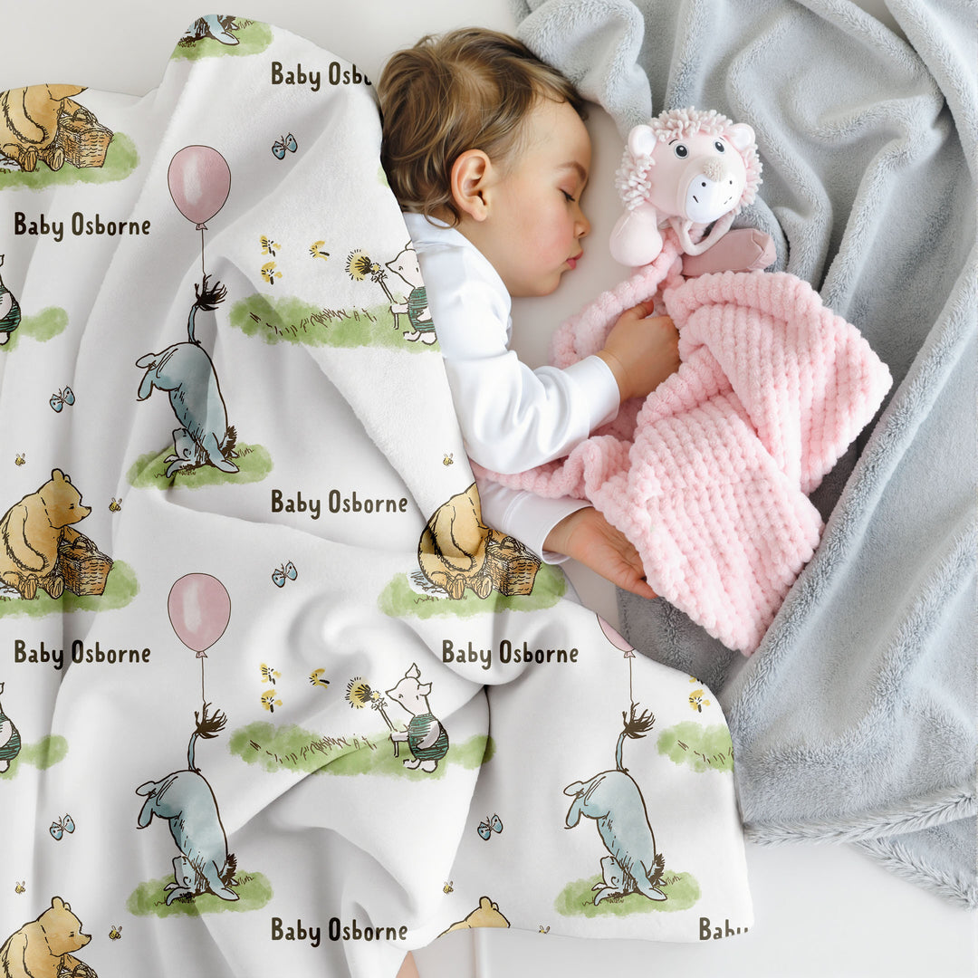 personalised baby blanket winnie the pooh