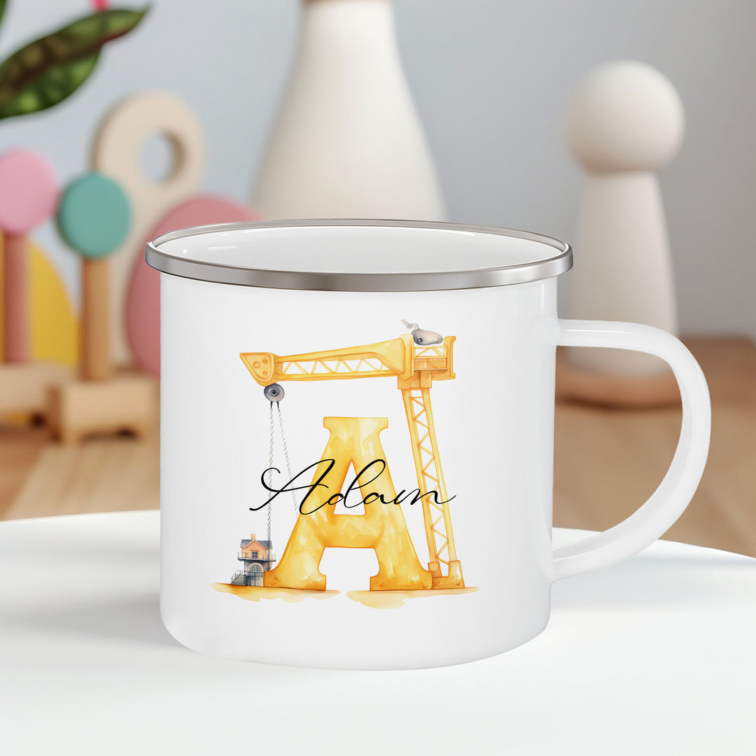 kids personalised enamel mug