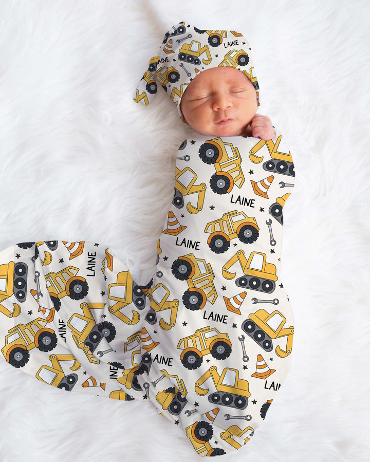 boys baby swaddle with custom name