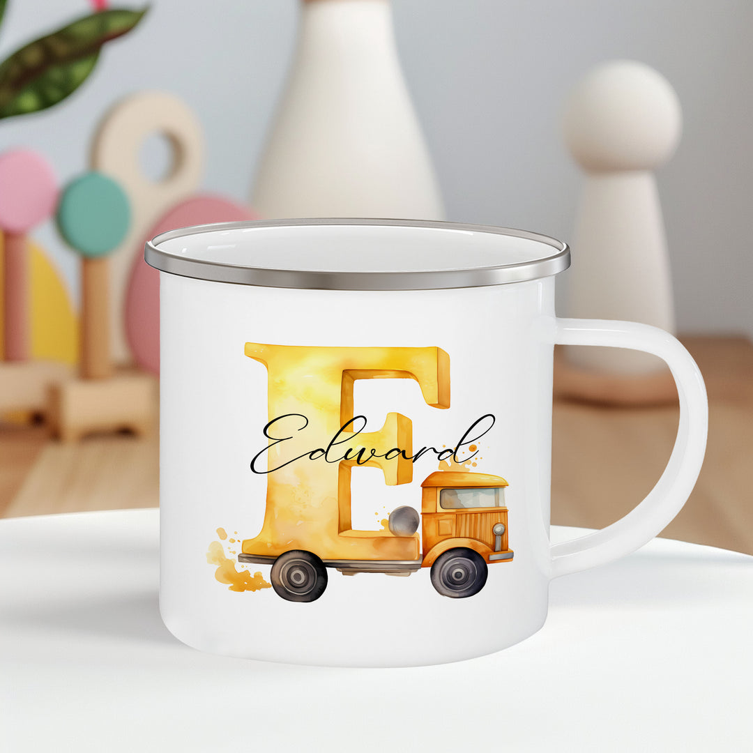 personalise enamel mug for boys