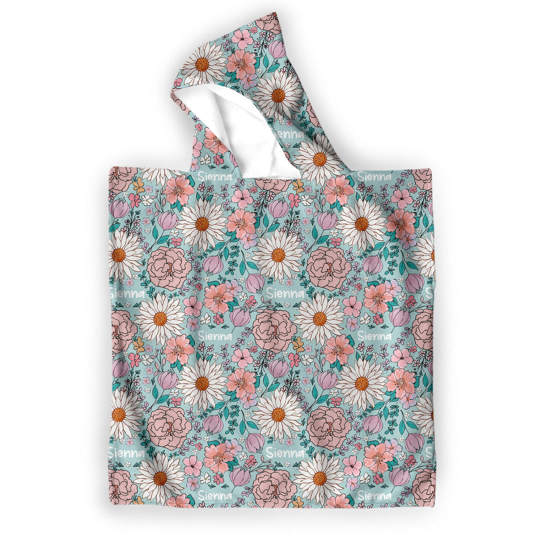 floral kids hooded towel