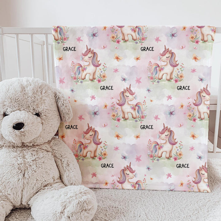 personalised baby blankets unicorns