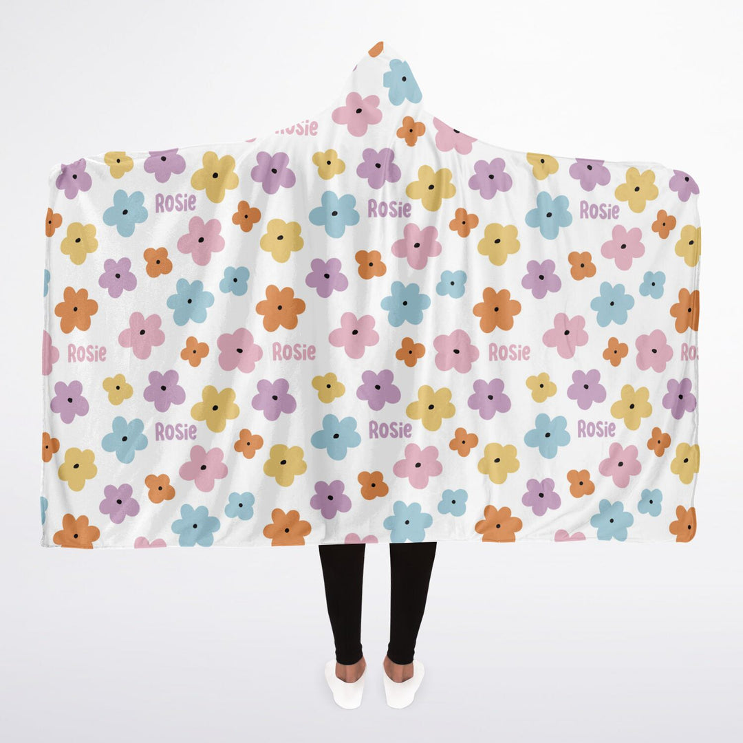 PERSONALISED FLORAL HOODED BLANKET