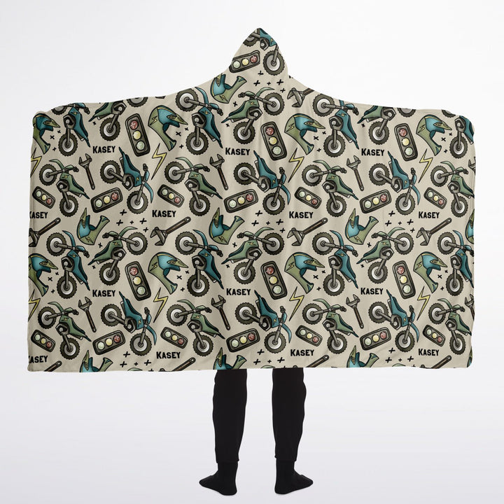 MOTOR BIKE HOODED BLANKET