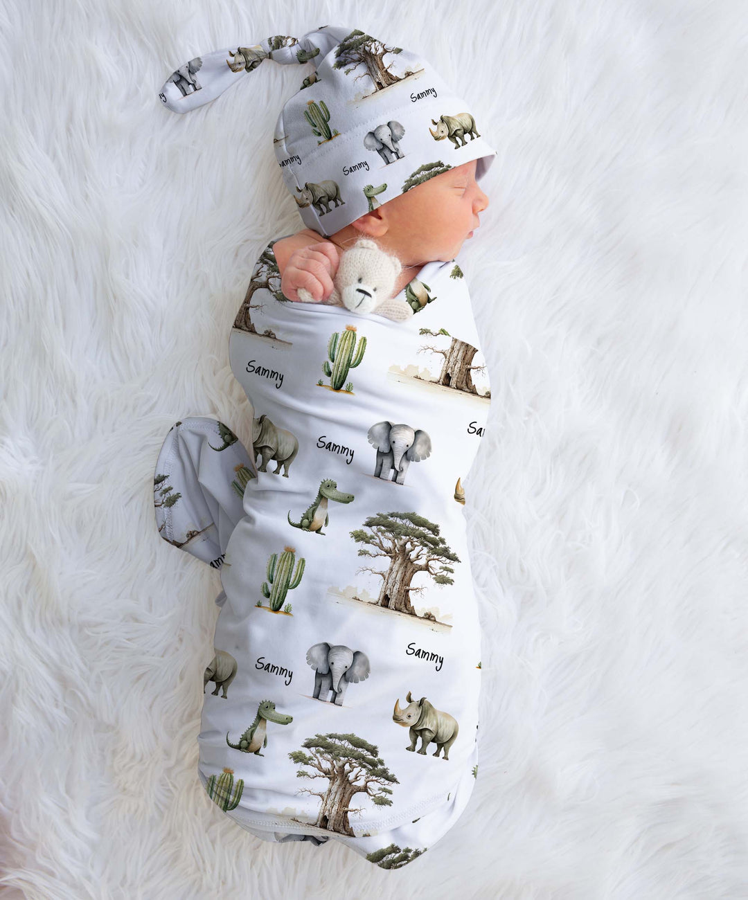 baby boy swaddle personalised