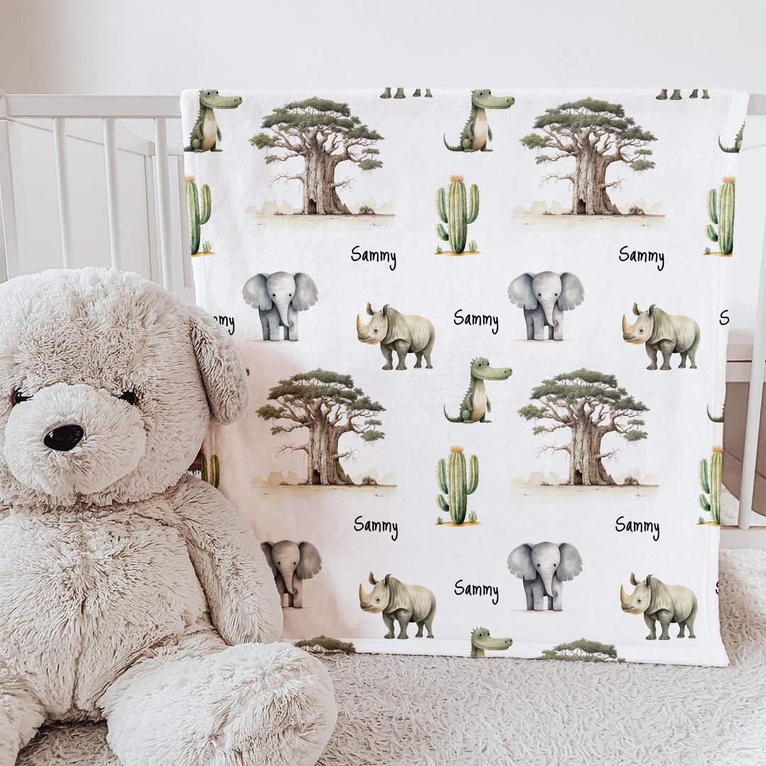 personalised baby blankets jungle