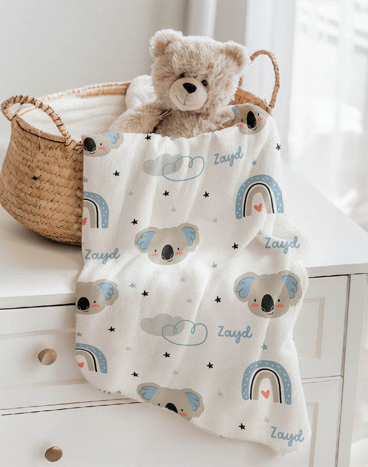 personalised baby blankets koala