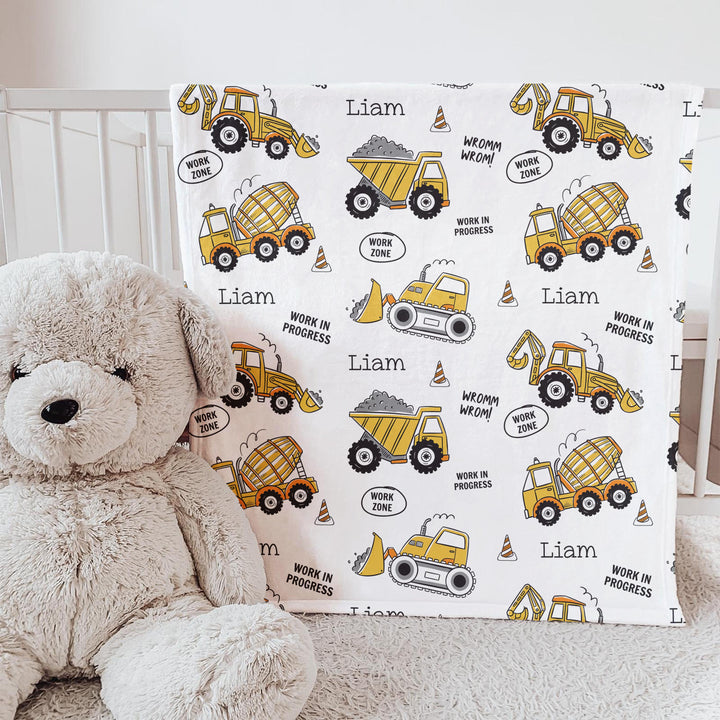 personalised baby blankets trucks