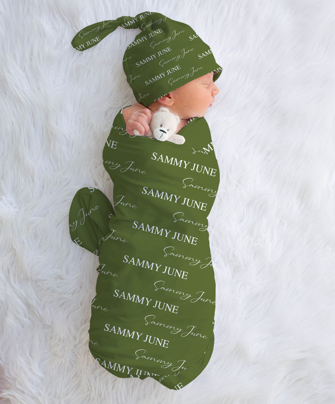 BABY SWADDLE BLANKET OLIVE