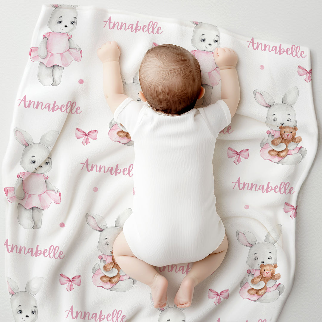 personalised baby blankets bunny