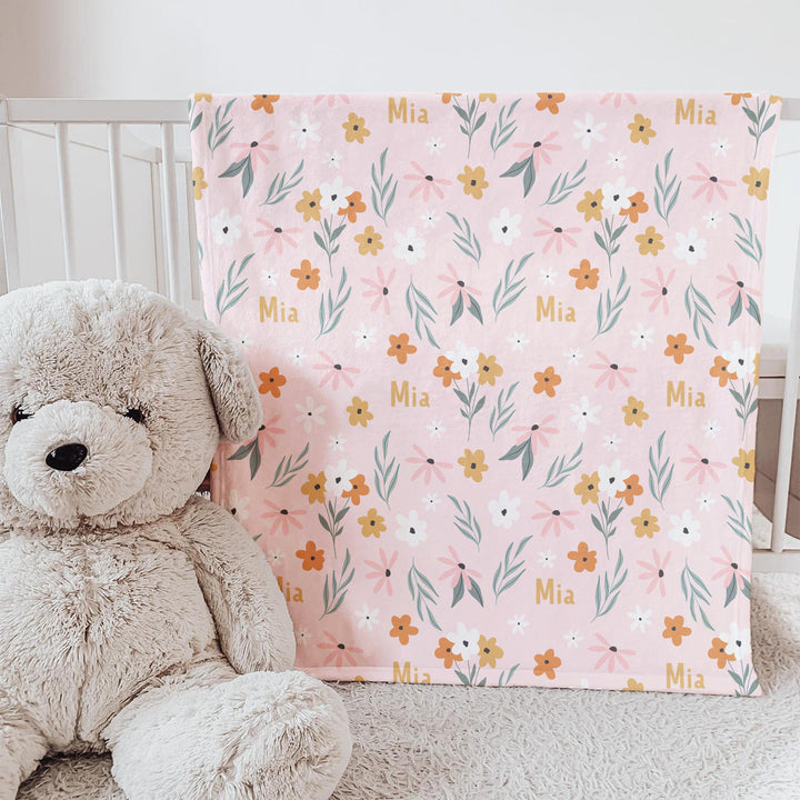 personalised baby blankets floral girls