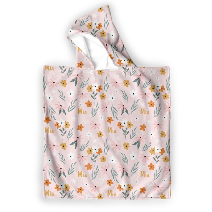 girls floral kids hooded towel