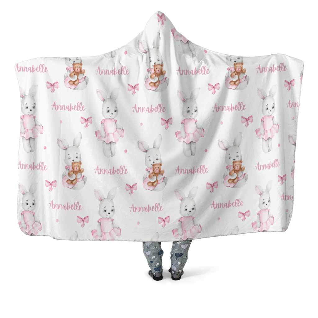 GIRLS PERSONALISED EASTER HOODED BLANKET 