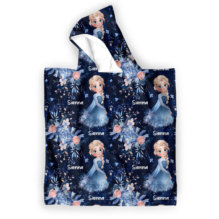 princess kids hooded towel