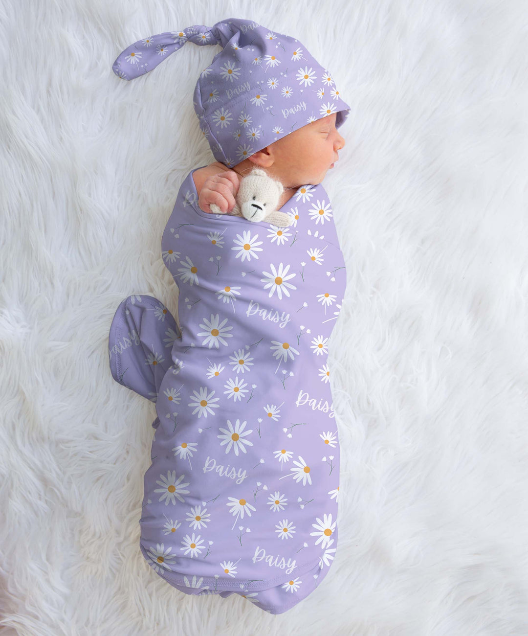 floral baby swaddle with name