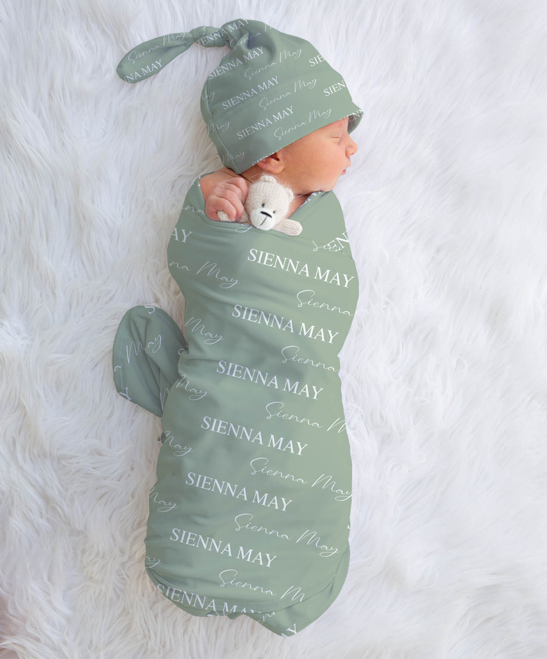 BABY SWADDLE BLANKET  SAGE