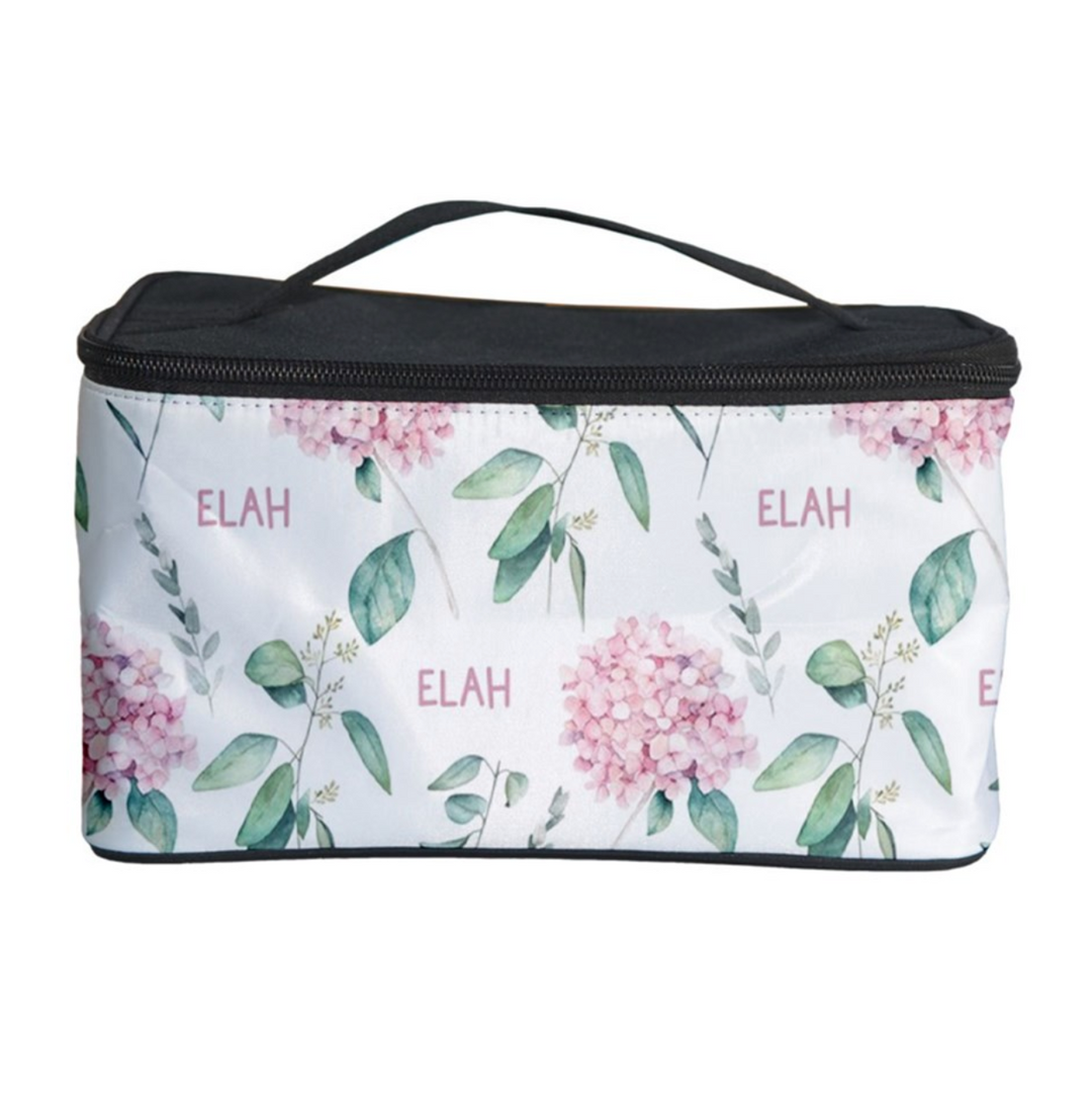 floral personalised cosmetic bag