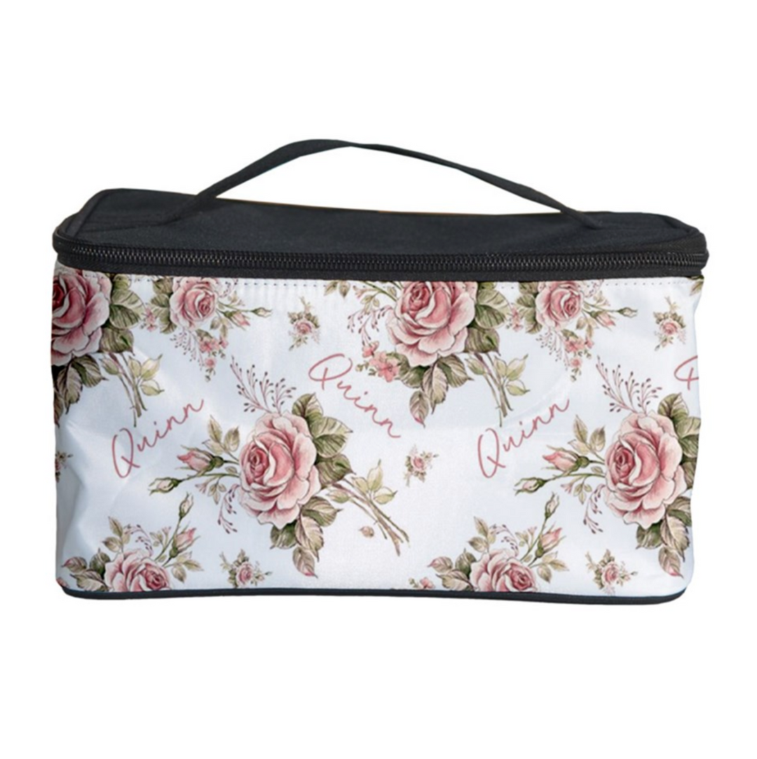 floral personalised cosmetic bag