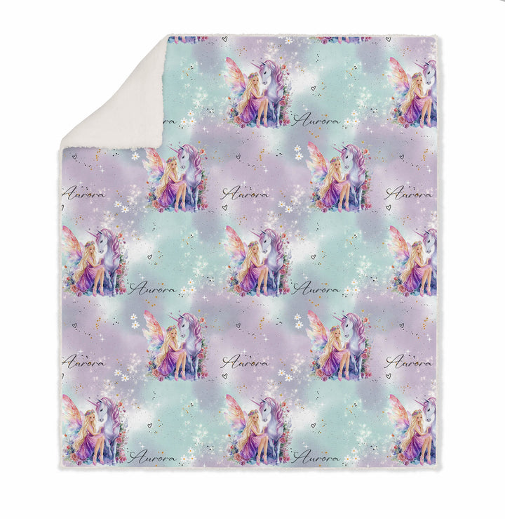 FAIRIES & UNICORNS SHERPA BLANKET